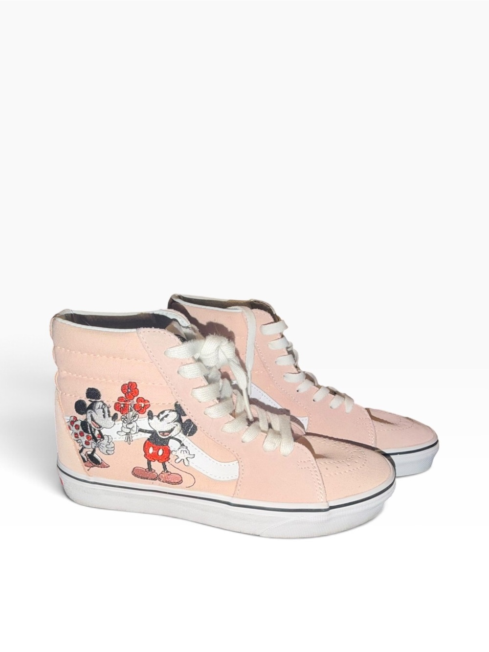 Vans Kids High-Top Sneakers in Pink with Mickey & Minnie Patch